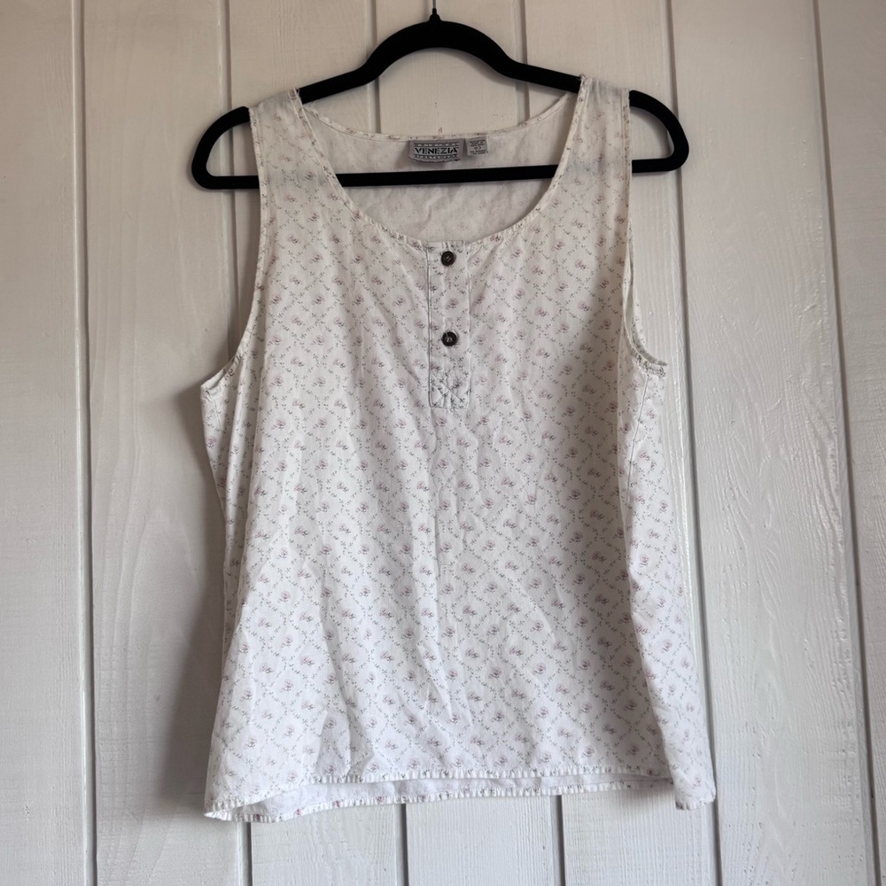 Vintage Venezia Floral Cottage Style Tank